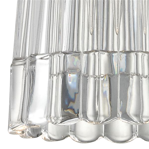 ELK Lighting Kersey Mini Pendant Light - 1-Light - Satin Nickel with Clear Crystal