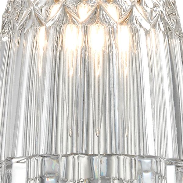 ELK Lighting Kersey Mini Pendant Light - 1-Light - Satin Nickel with Clear Crystal