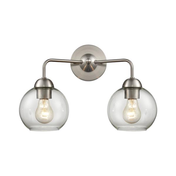 Thomas Lighting Astoria Bathroom Vanity Light - 2-Light - 17-in - Brushed Nickel