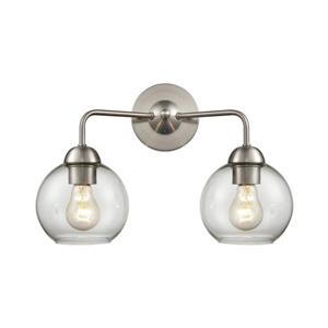 Thomas Lighting Astoria Bathroom Vanity Light - 2-Light - 17-in - Brushed Nickel