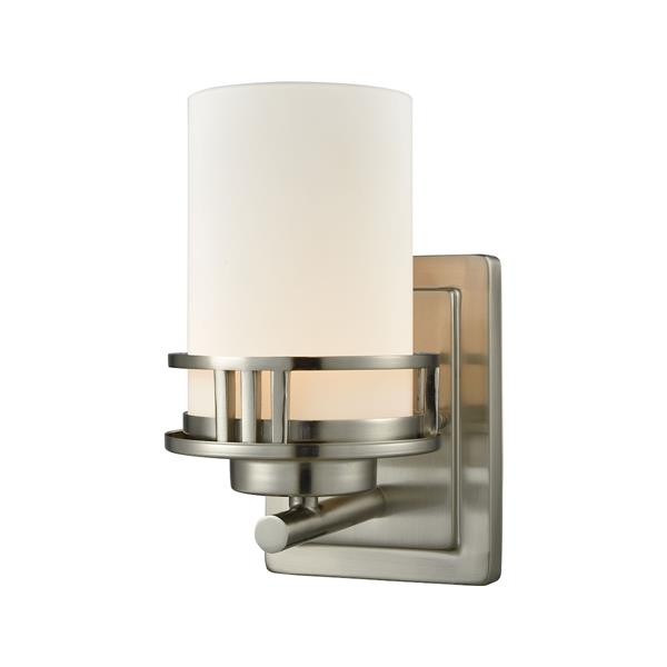 Thomas Lighting Ravendale Wall Sconce - 1-Light - 5-in x 8.5-in - Brushed Nickel