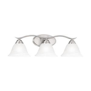 Thomas Lighting Prestige Bathroom Vanity Light - 3-Light - 26-in - Brushed Nickel