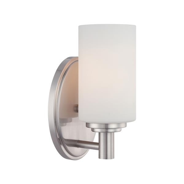 Thomas Lighting Pittman Wall Sconce - 1-Light - 4.5-in x 7-in - Brushed Nickel