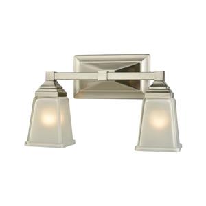 Thomas Lighting Sinclair Bathroom Vanity Light - 2-Light - 14.5-in - Brushed Nickel