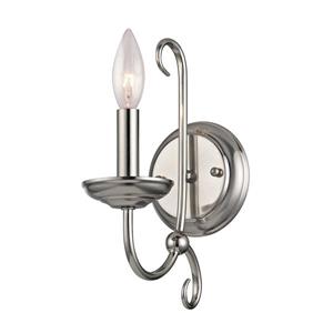 Thomas Lighting Williamsport Wall Sconce - 1-Light - 5-in x 14.1-in - Brushed Nickel