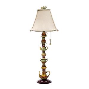 ELK Lighting Tea Service Table Lamp - 35-in - Green and Gold