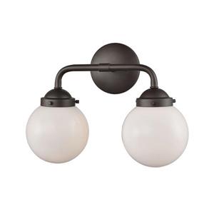 Thomas Lighting Beckett Bathroom Vanity Light - 2-Light - 16.5-in - Oil Rubbed Bronze