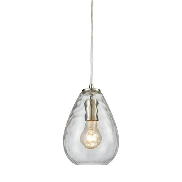 ELK Lighting Lagoon Mini Pendant Light - 1-Light - 6-in - Satin Nickel