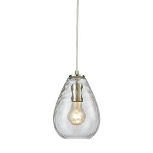 ELK Lighting Lagoon Mini Pendant Light - 1-Light - 6-in - Satin Nickel