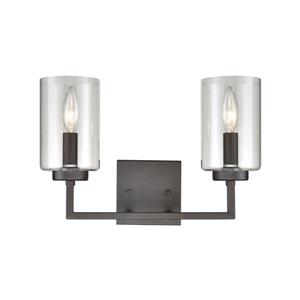 Thomas Lighting West End Wall Sconce - 2-Light - 14.5-in x 10-in - Oil Rubbed Bronze