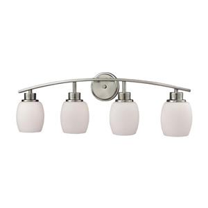 Thomas Lighting Casual Mission Bathroom Vanity Light - 4-Light - 31-in - Brushed Nickel