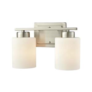 Thomas Lighting Summit Place Bathroom Vanity Light - 2-Light - 15.5-in - Brushed Nickel