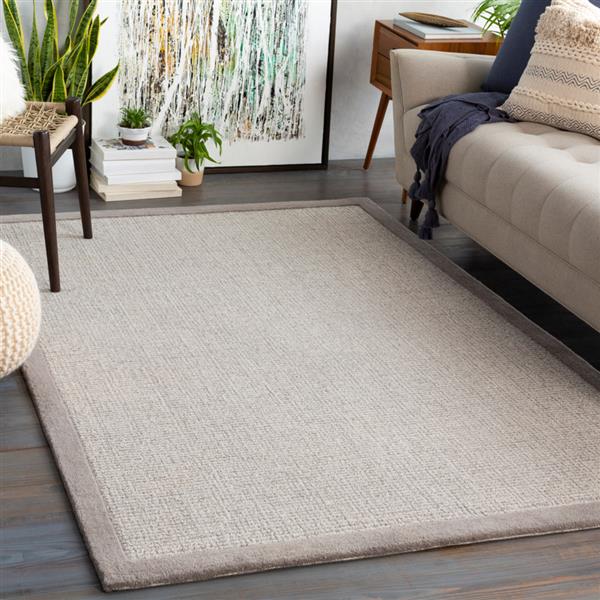 Surya Siena Solid Area Rug - 6-ft x 9-ft - Rectangular - Medium Gray