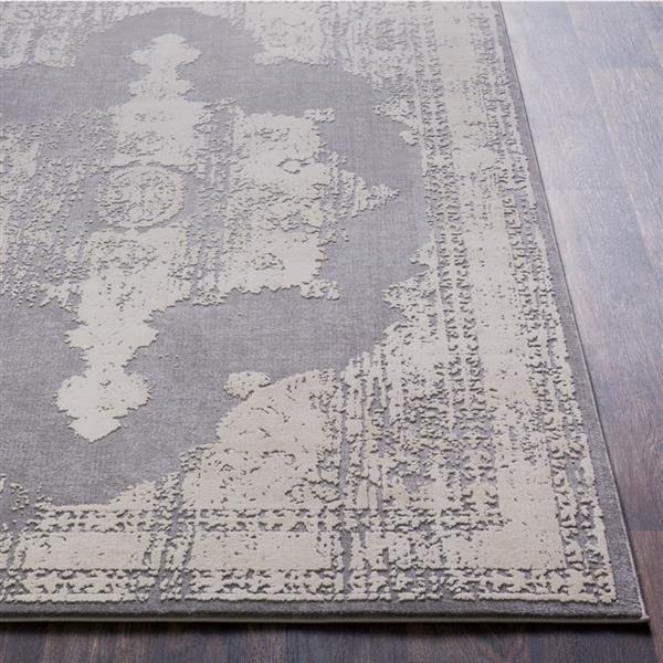 Surya Tibetan Updated Traditional Area Rug - 7-ft 10-in x 10-ft 3-in - Rectangular - Charcoal