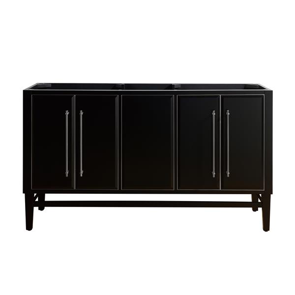 Avanity Mason 60-in Black Bathroom Vanity Cabinet with Nickel Hardware