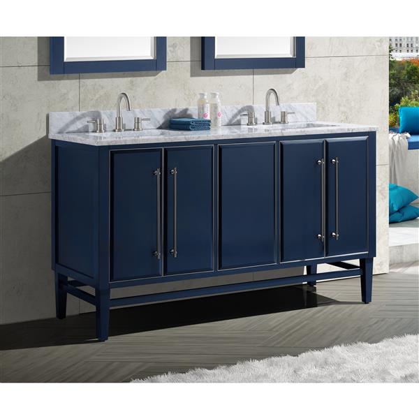 Avanity Mason 60-in Navy Blue Bathroom Vanity Cabinet with Nickel Hardware