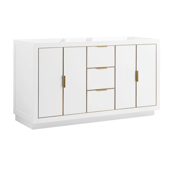 Avanity Austen 60-in White Bathroom Vanity Cabinet with Gold Hardware