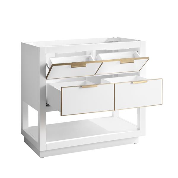 Avanity Allie 37-in White Single Sink Bathroom Vanity with White Carrera Marble Top