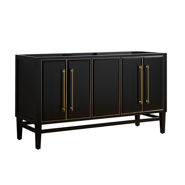 Avanity Mason 60-in Black Bathroom Vanity Cabinet with Matte Gold Hardware