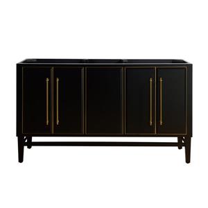 Avanity Mason 60-in Black Bathroom Vanity Cabinet with Matte Gold Hardware