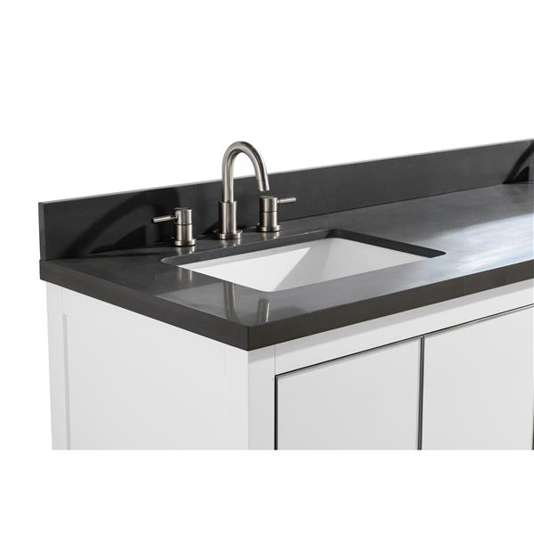 Avanity Austen Vanity - 49-in - Gray Quartz Top - White/Silver