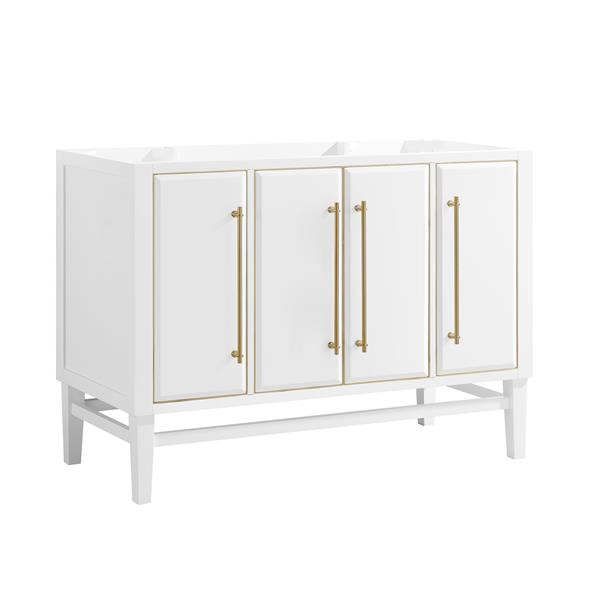 Avanity Mason 48-in White Bathroom Vanity Cabinet with Matte Gold Hardware