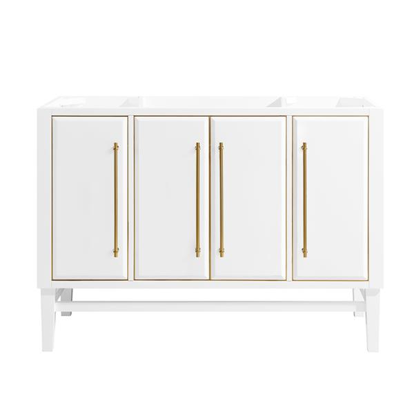 Avanity Mason 48-in White Bathroom Vanity Cabinet with Matte Gold Hardware