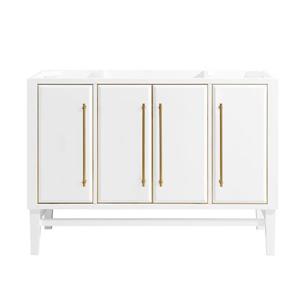 Avanity Mason 48-in White Bathroom Vanity Cabinet with Matte Gold Hardware