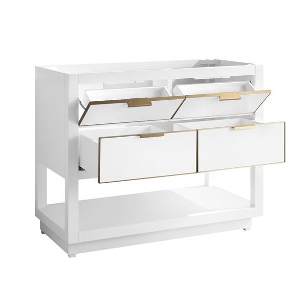 Avanity Mason 42-in White Bathroom Vanity Cabinet with Gold Hardware