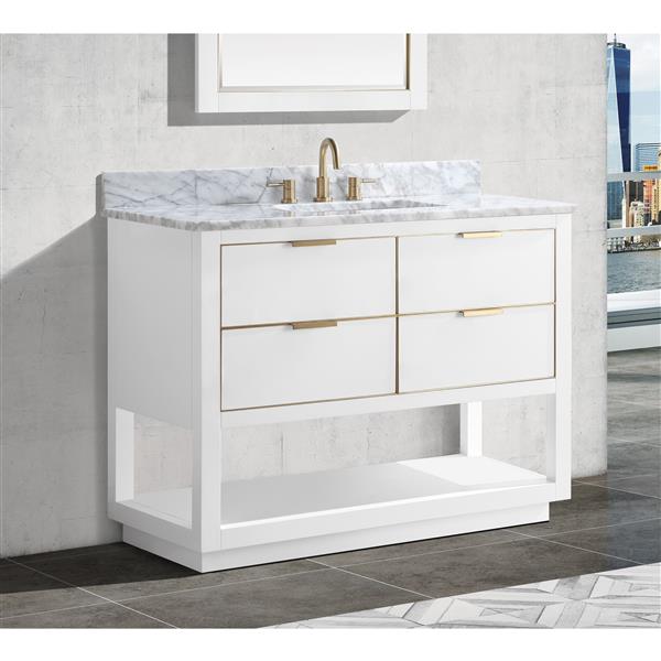 Avanity Mason 42-in White Bathroom Vanity Cabinet with Gold Hardware