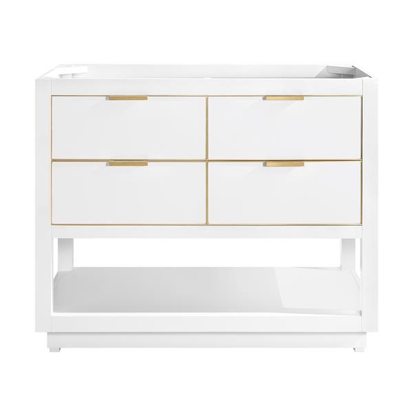 Avanity Mason 42-in White Bathroom Vanity Cabinet with Gold Hardware