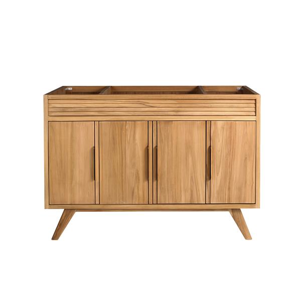 Avanity Taylor 48-in Natural Teak Bathroom Vanity Cabinet with Black Hardware