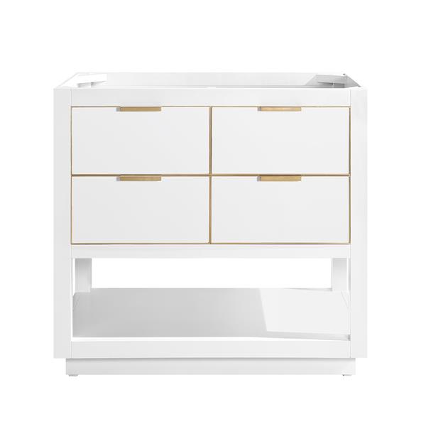 Avanity Mason 36-in White Bathroom Vanity Cabinet with Gold Hardware