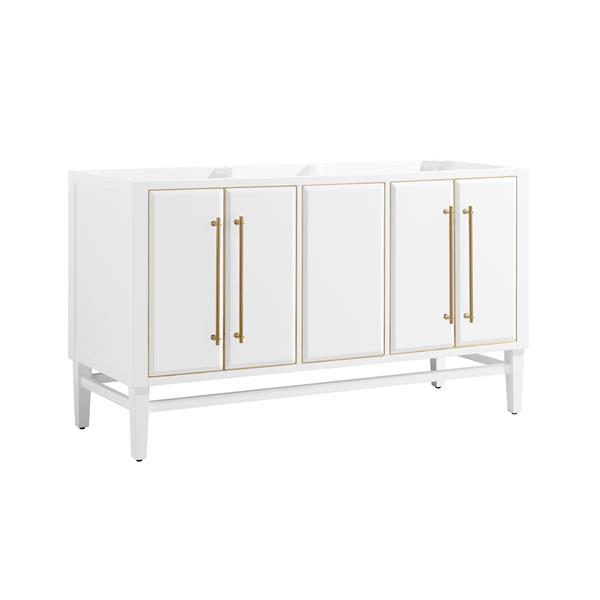 Avanity Mason 60-in White Bathroom Vanity Cabinet with Gold Hardware