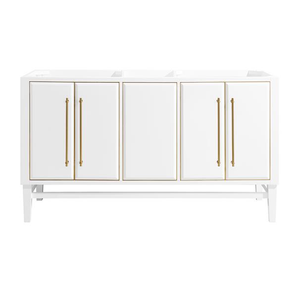 Avanity Mason 60-in White Bathroom Vanity Cabinet with Gold Hardware