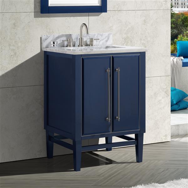 Avanity Mason 24-in Navy Blue Bathroom Vanity Cabinet with Brushed Nickel Hardware