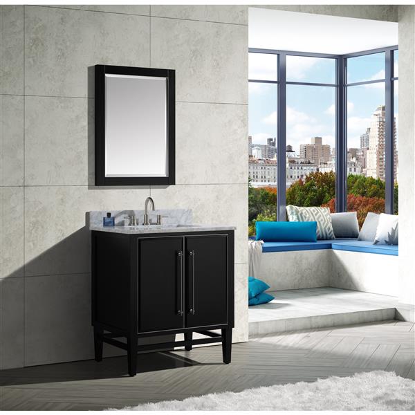 Avanity Mason 24-in Mirror - Black/Brushed Silver