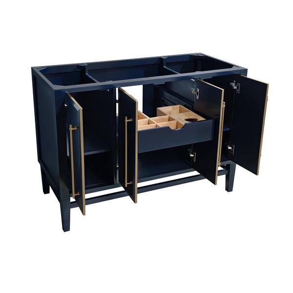 Avanity Mason 48-in Navy Blue Bathroom Vanity Cabinet with Gold Hardware