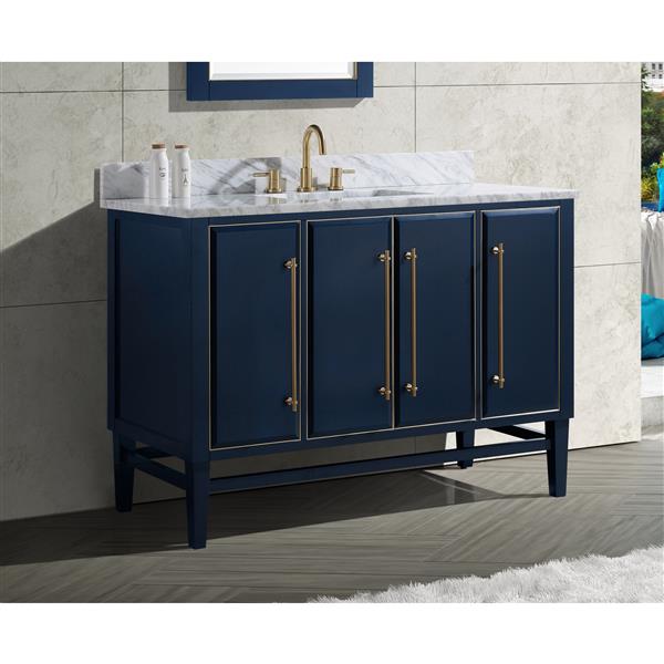 Avanity Mason 48-in Navy Blue Bathroom Vanity Cabinet with Gold Hardware