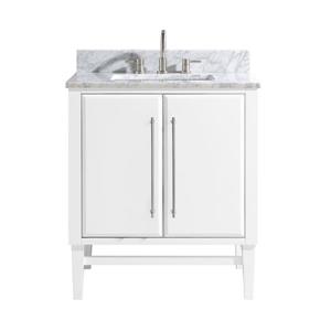 Avanity Mason 31-in White Single Sink Bathroom Vanity with Carrara White Marble Top