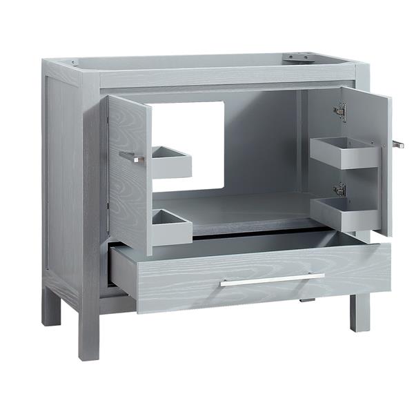 Azzuri Riley 37-in Sea Salt Grey Single Sink Bathroom Vanity with White Engineered Stone Top