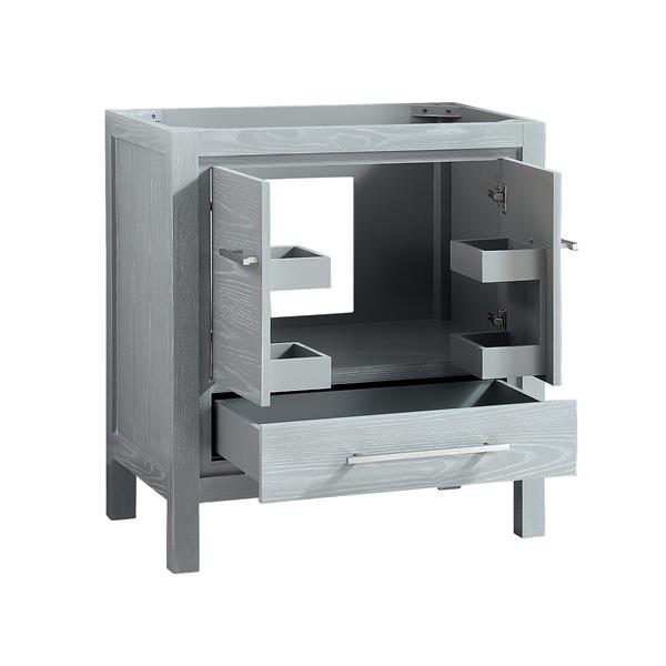 Azzuri Riley 31-in Sea Salt Grey Single Sink Bathroom Vanity with White Engineered Stone Top