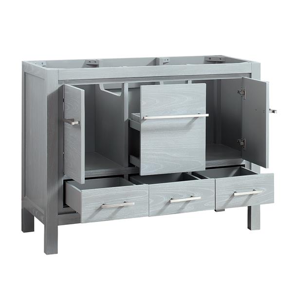 Azzuri Riley 43-in Sea Salt Grey Single Sink Bathroom Vanity with White Engineered Stone Top