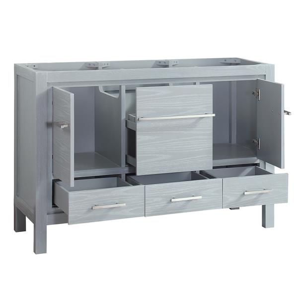 Azzuri Riley 49-in Grey Single Sink Bathroom Vanity with White Engineered Stone Top and Brushed Nickel Hardware