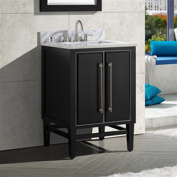 Avanity Mason 24-in Black Bathroom Vanity Cabinet with Nickel Hardware