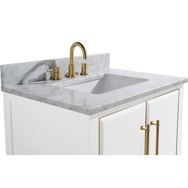 Avanity Mason White 31-in Single Sink Bathroom Vanity with Carrara White Marble Top