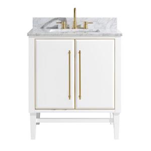 Avanity Mason White 31-in Single Sink Bathroom Vanity with Carrara White Marble Top