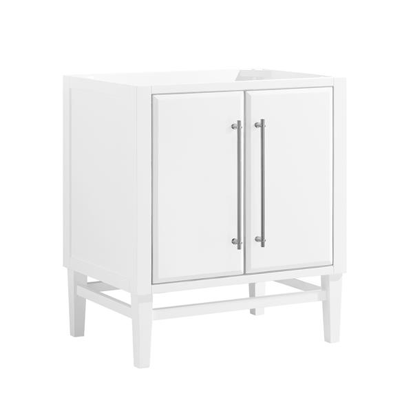 Avanity Mason 30-in White Bathroom Vanity Cabinet with Silver Hardware