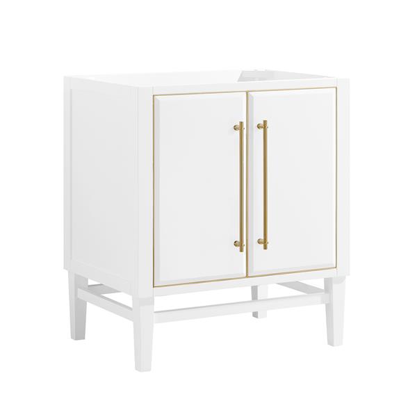 Avanity Mason 30-in White Bathroom Vanity Cabinet with Matte Gold Hardware