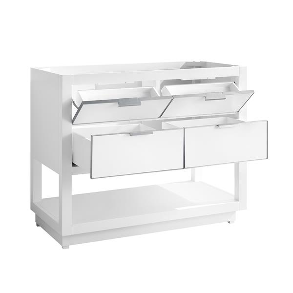 Avanity Allie 43-in White Single Sink Bathroom Vanity with Carrara White Marble Top